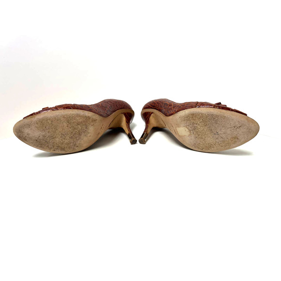 Giuseppe Zanotti Brown Alligator Crystal Embellishments Pumps Heels Shoes 35 - Picture 6 of 12
